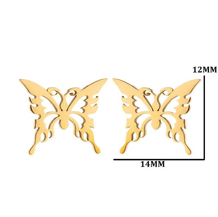 1 Pair Simple Style Solid Color Stainless Steel  Plating Gold Plated Ear Studs