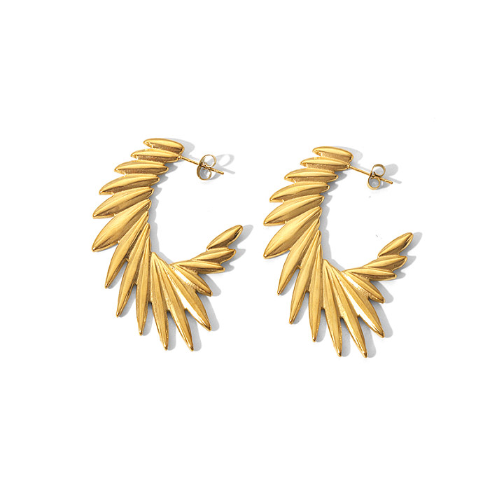 1 Pair Simple Style Wings Plating Stainless Steel  18K Gold Plated Ear Studs