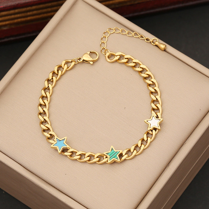 Wholesale Simple Style Butterfly Stainless Steel Gold Plated Bracelets