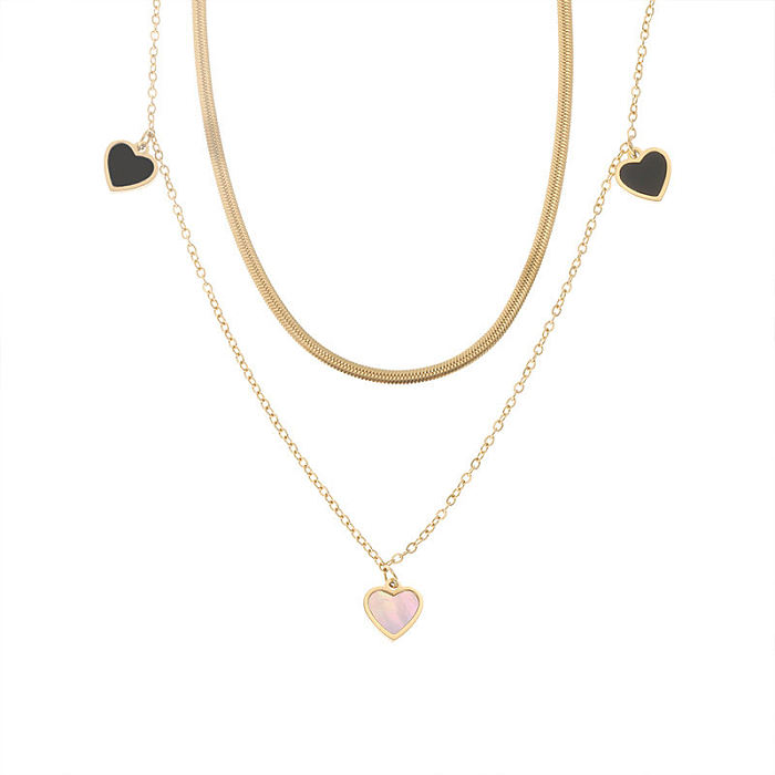 1 Stück Damen-Halskette in Herzform aus Edelstahl mit Edelstahlbeschichtung