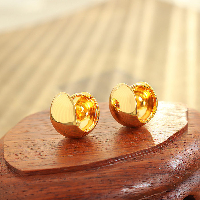 Schlichter Stil, einfarbige Edelstahl-Ohrringe, vergoldete Edelstahl-Ohrringe