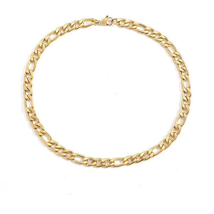 Fashion Geometric Chain Stainless Steel  Gold Plated Necklace Wholesale
