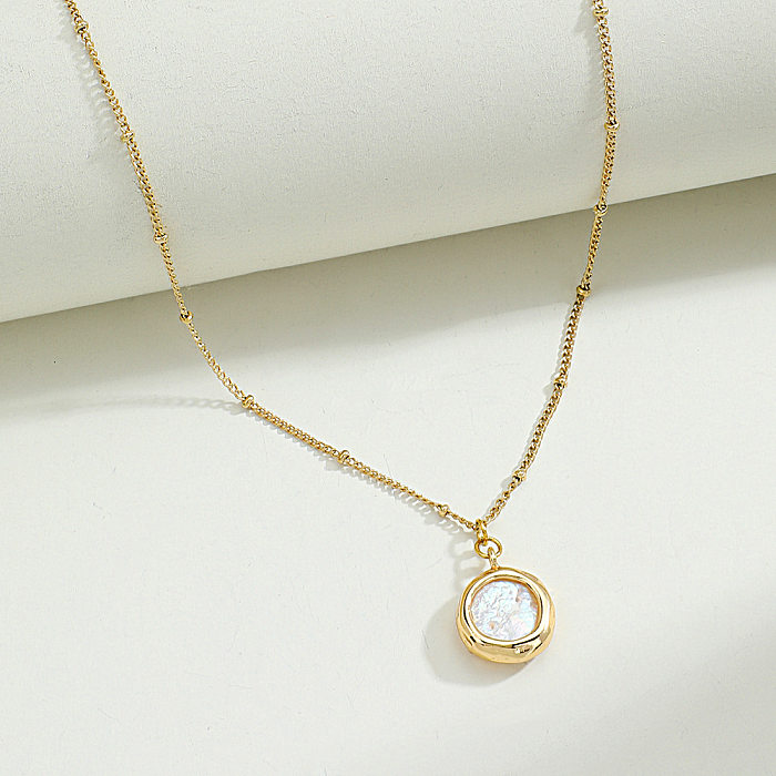 Collier avec pendentif en perles d'eau douce, en acier inoxydable, bijoux, vente en gros