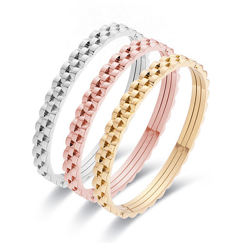 Bracelet en acier inoxydable de couleur unie pour dame en vrac