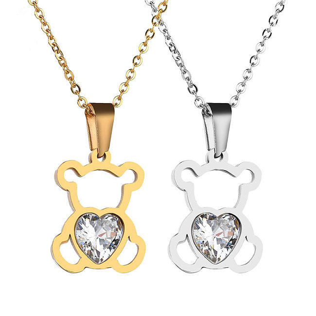 Titanium&Stainless Steel  Korea Animal Necklace  (Steel Color)  Fine Jewelry NHHF1310-Steel-color