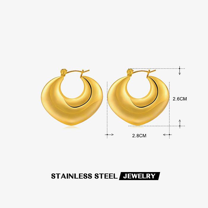 1 Pair Elegant Retro Heart Shape Plating Stainless Steel  Earrings