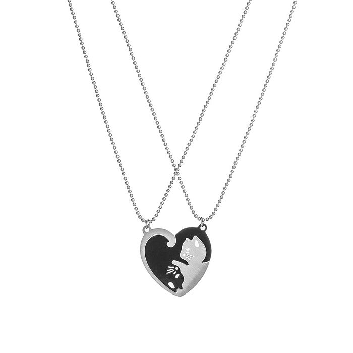 Fashion Insect Heart Shape Stainless Steel  Pendant Necklace Metal Stainless Steel  Necklaces