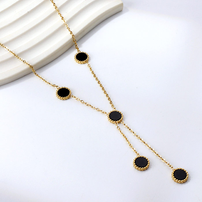 Casual Retro Geometric Stainless Steel  Plating Pendant Necklace