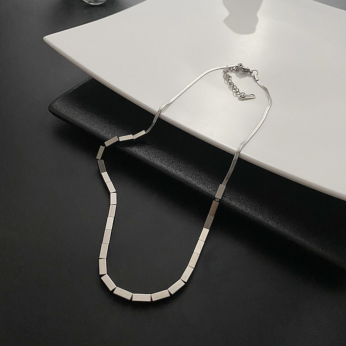 Modische geometrische Halskette mit Quasten aus Edelstahl, 1 Stück