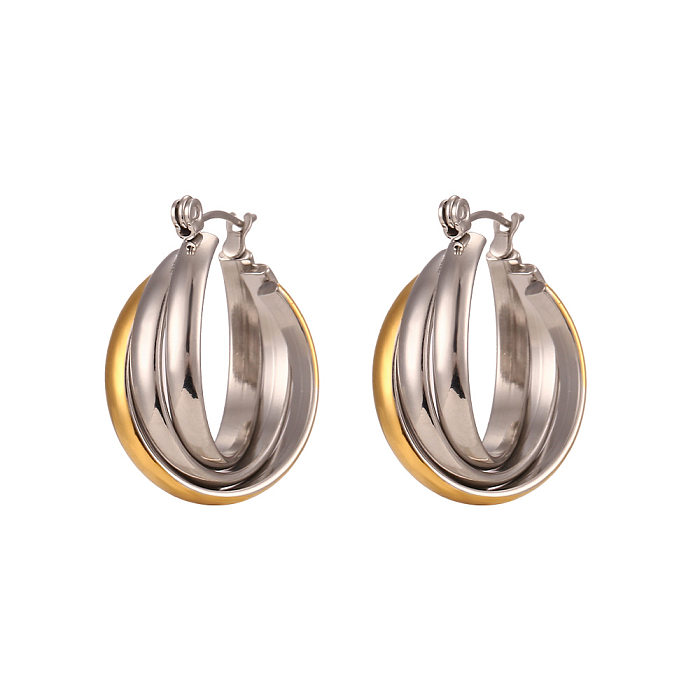 Fashion Simple Jewelry Women's Stainless Steel  Spiral Twist Earrings