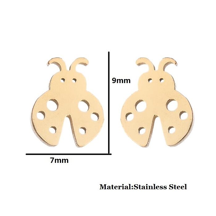 1 Pair Simple Style Beetles Stainless Steel  Plating Earrings