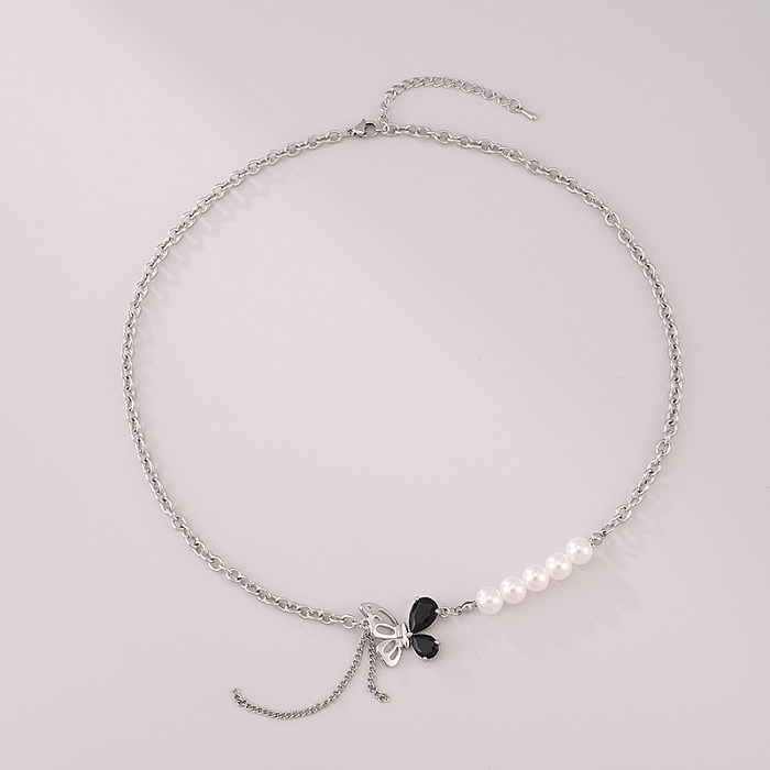 Herzförmige Edelstahl-Halskette im koreanischen Streetwear-Stil