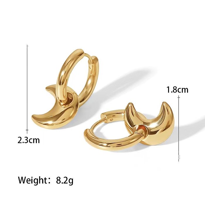 1 Paar IG Style Stern-Mond-Herzform-Ohrringe aus Edelstahl mit 18-Karat-Vergoldung