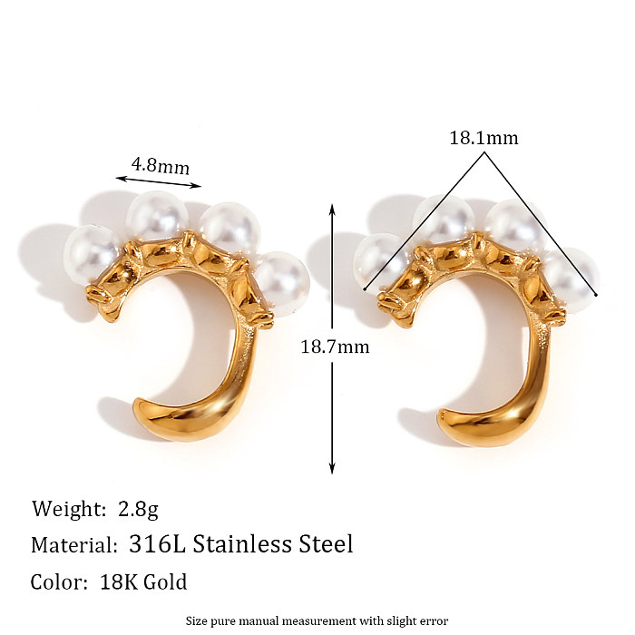 1 Pair Vintage Style Simple Style Classic Style Geometric Plating Stainless Steel  18K Gold Plated Earrings