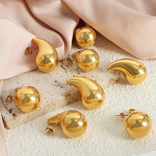 1 Pair Casual Solid Color Plating Stainless Steel  Gold Plated Silver Plated Ear Studs