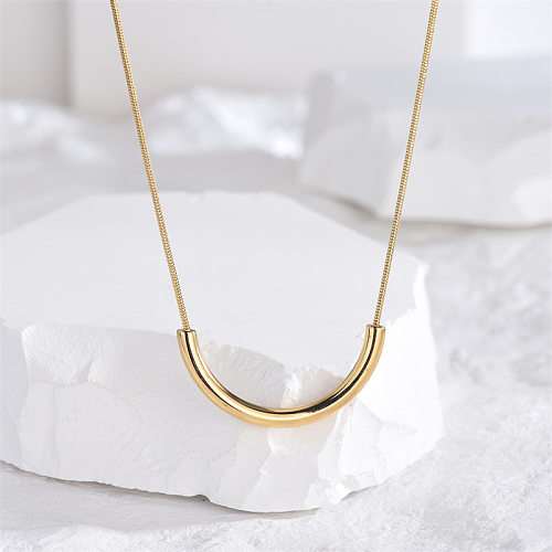 Lady U Shape Stainless Steel Plating Necklace