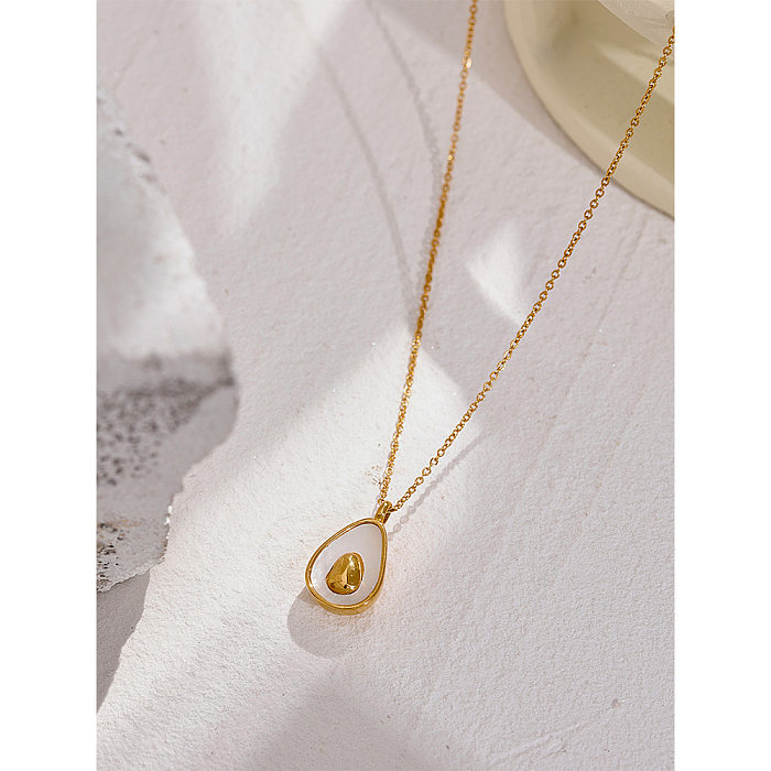 Fashion Fruit Stainless Steel Plating Shell Pendant Necklace 1 Piece