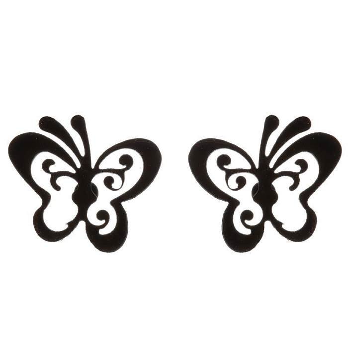 1 Pair Fashion Butterfly Stainless Steel  Plating Ear Studs