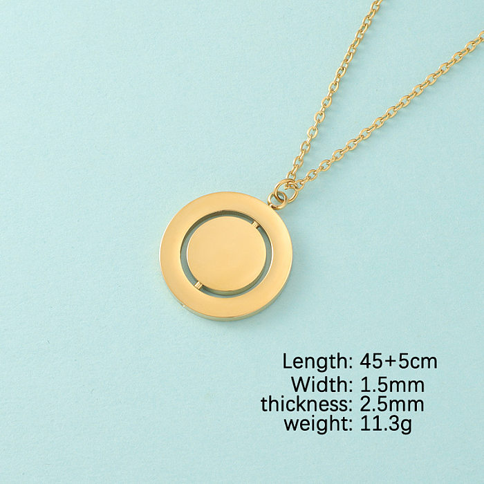 Lady Round Stainless Steel  Pendant Necklace In Bulk