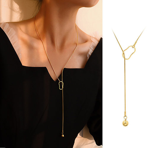 Goldene verstellbare Halskette aus Edelstahl