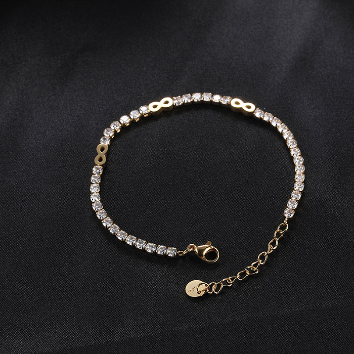 Bracelets en acier inoxydable avec incrustation de strass, Style Simple, étoile brillante, arbre, forme de cœur, vente en gros