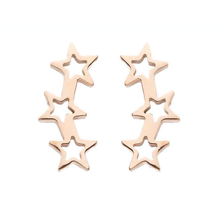 1 Pair Retro Star Spider Notes Stainless Steel  Plating Ear Studs