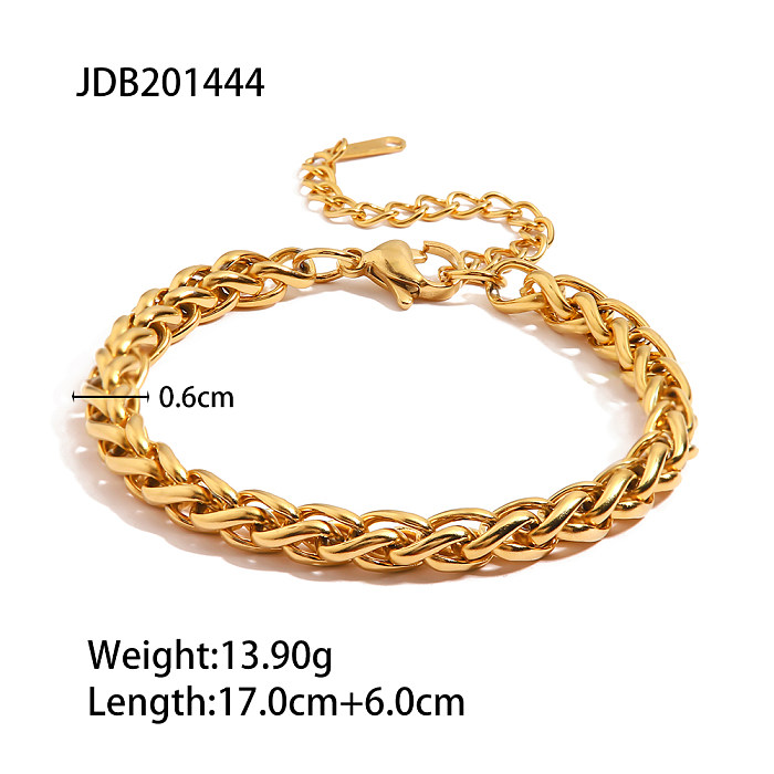 Fashion Geometric Stainless Steel Gold Plated Bracelets 1 Piece