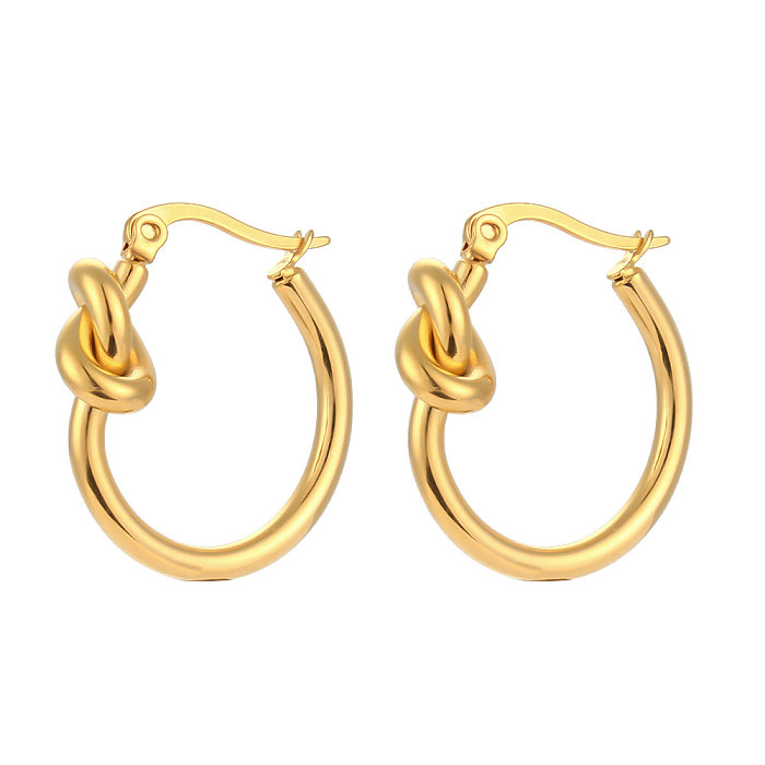 Simple Style Circle Stainless Steel  Earrings Plating Stainless Steel  Earrings