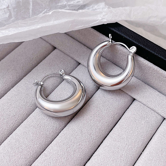 1 Paar elegante Retro-Ohrringe in U-Form mit Edelstahlbeschichtung