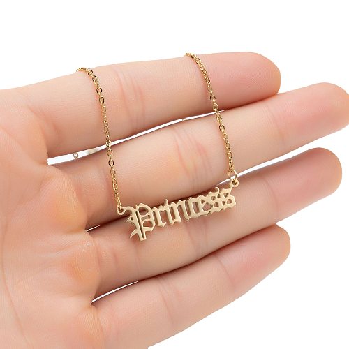 1 Piece Fashion Letter Stainless Steel  Plating Hollow Out Necklace