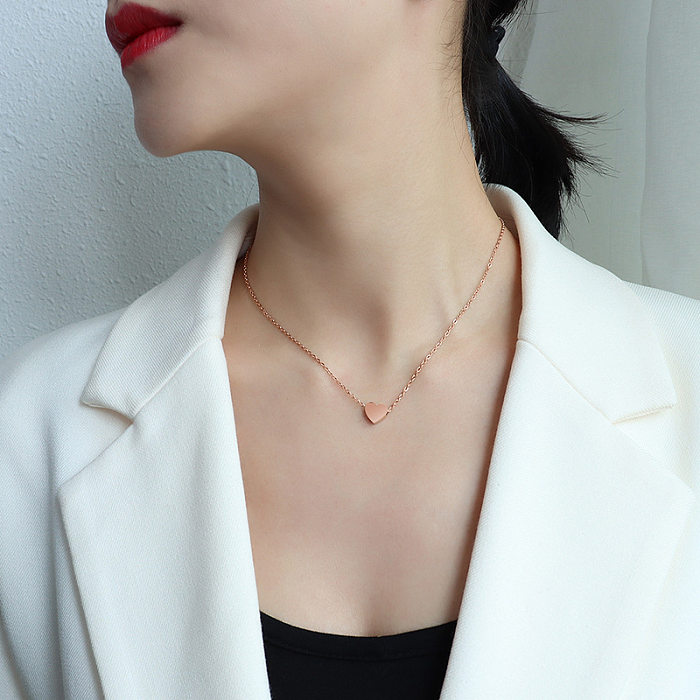 Titanium&Stainless Steel  Korea Sweetheart Necklace  (Mini Heart Rose Alloy) NHOK0224-Mini-heart-rose-alloy