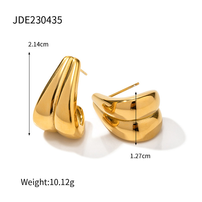 1 Pair Vacation Solid Color Plating Stainless Steel  18K Gold Plated Earrings