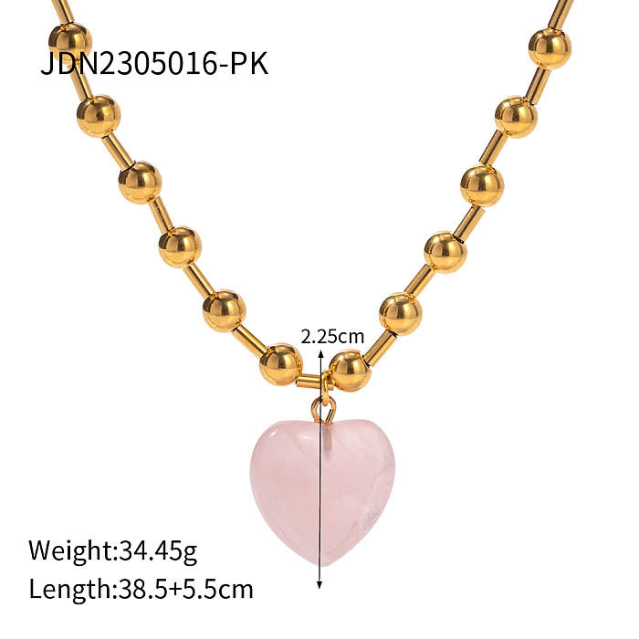قلادة مطلية بالذهب عيار 18 قيراط مطلية بالذهب على شكل قلب من IG