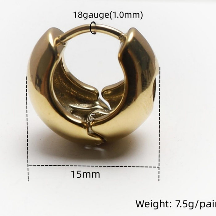 1 Paar schlichte, geometrische Herzform-Ohrringe aus Edelstahl