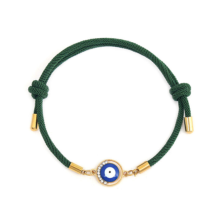 Bracelets en acier inoxydable avec incrustation de corde Milan, Style Vintage, œil du diable, strass, vente en gros