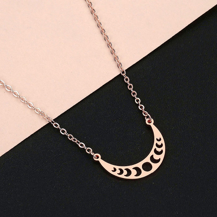 Fashion Moon Stainless Steel  Plating Pendant Necklace 1 Piece