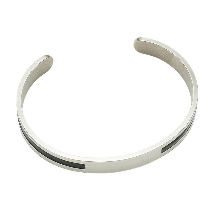 Simple C-shaped Stainless Steel Open Bracelet Wholesale jewelry