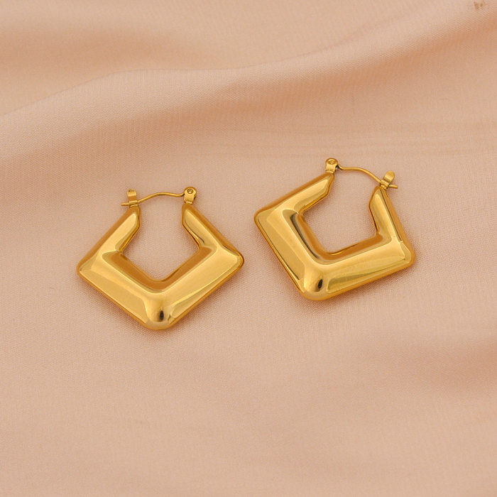 1 Pair Simple Style Geometric Plating Stainless Steel  Earrings
