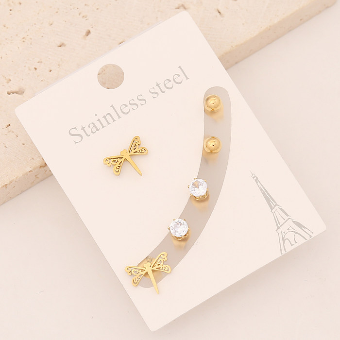 1 Set Preppy Style Simple Style Commute Star Patchwork Stainless Steel  Ear Studs