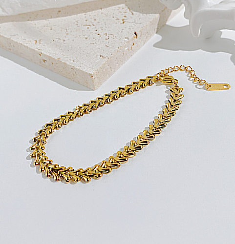 Pulseiras elegantes geométricas banhadas a ouro com revestimento de aço titânio