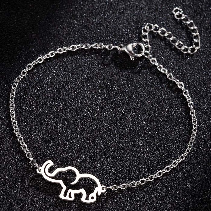 1 Piece Fashion Elephant Stainless Steel Plating Bracelets