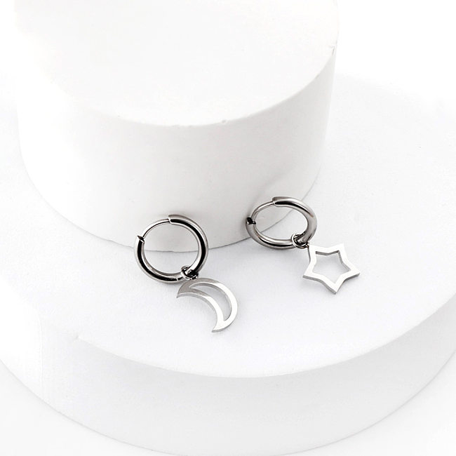 Fashion Star Stainless Steel  Plating Earrings 1 Pair