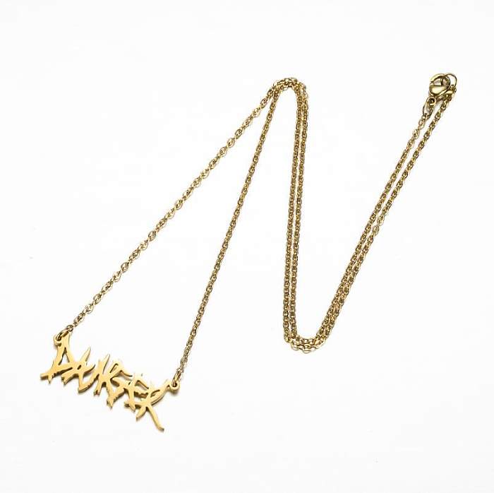 Fashion Letter Stainless Steel  Plating Necklace