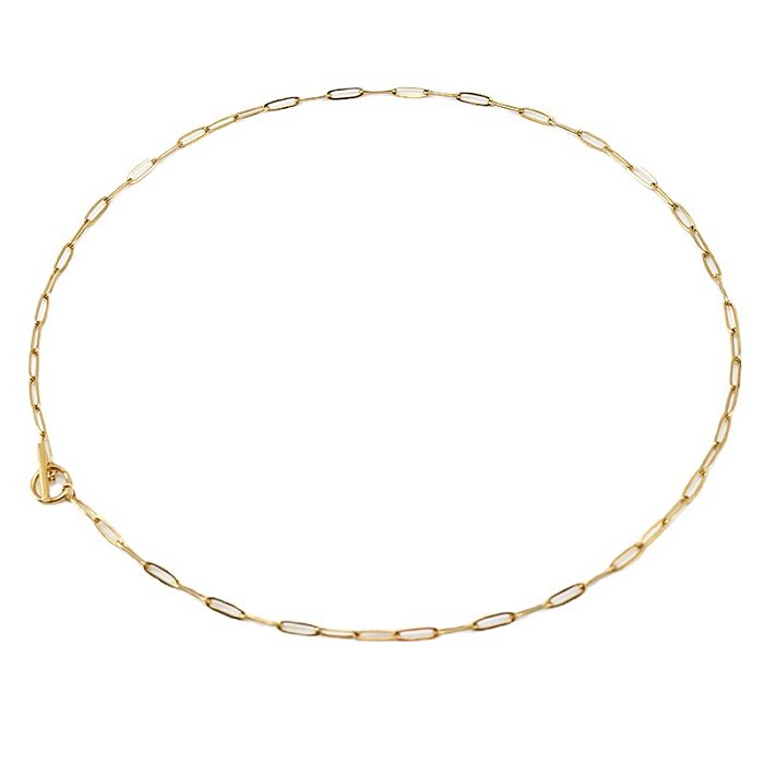 Colar geométrico de aço inoxidável da moda colares de aço inoxidável banhados a ouro