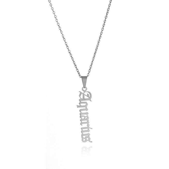 1 Stück modische Halskette mit Buchstaben-Anhänger aus Edelstahl