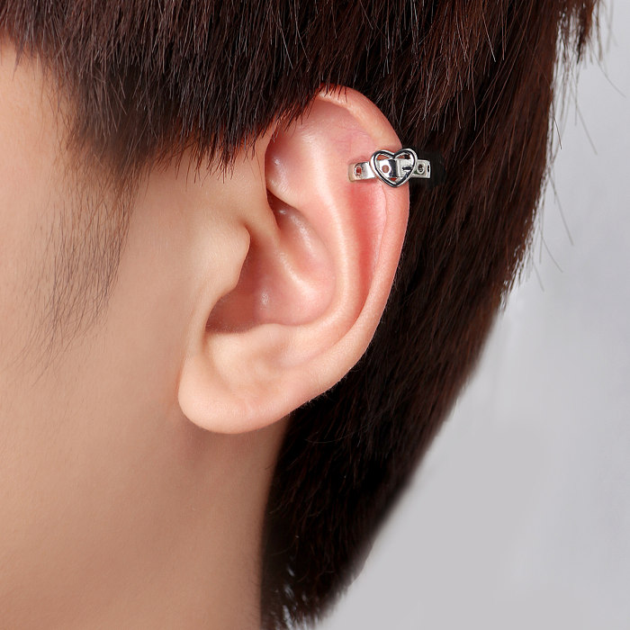 Retro Leaf Stainless Steel Earrings Asymmetrical Stainless Steel  Earrings 1 Piece