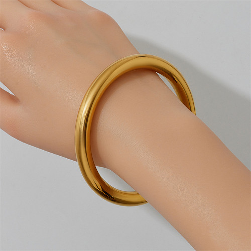 Bracelet en acier inoxydable de couleur unie de style simple en gros