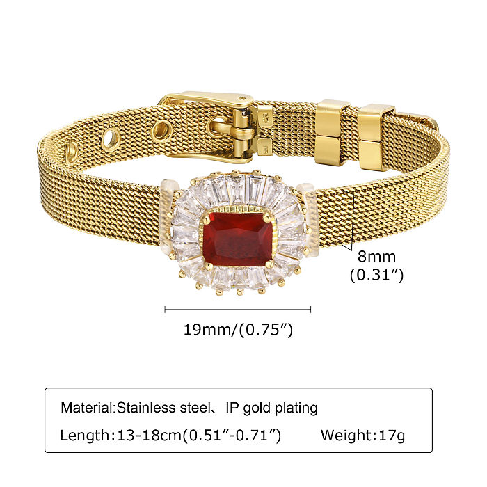 Vintage Style Classic Style Solid Color Stainless Steel Zircon Bangle In Bulk
