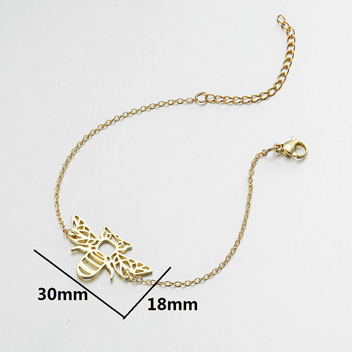 Casual Simple Style Animal Stainless Steel Plating Hollow Out Bracelets