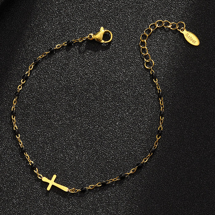 Fashion Simple Cross Geometric Women Stainless Steel Bracelet